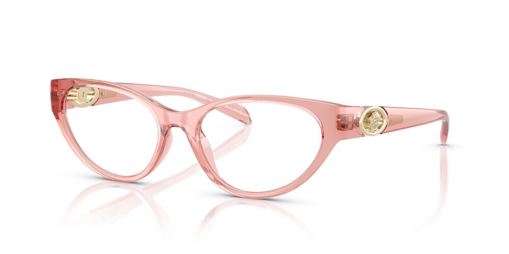 NWT Versace 0VE3372U-TRANSP PINK-5322-54 Pink Rectangle 54mm Glasses